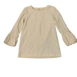 Matilda Jane Ivory White Girls Puffed Sleeve Shirt size 6